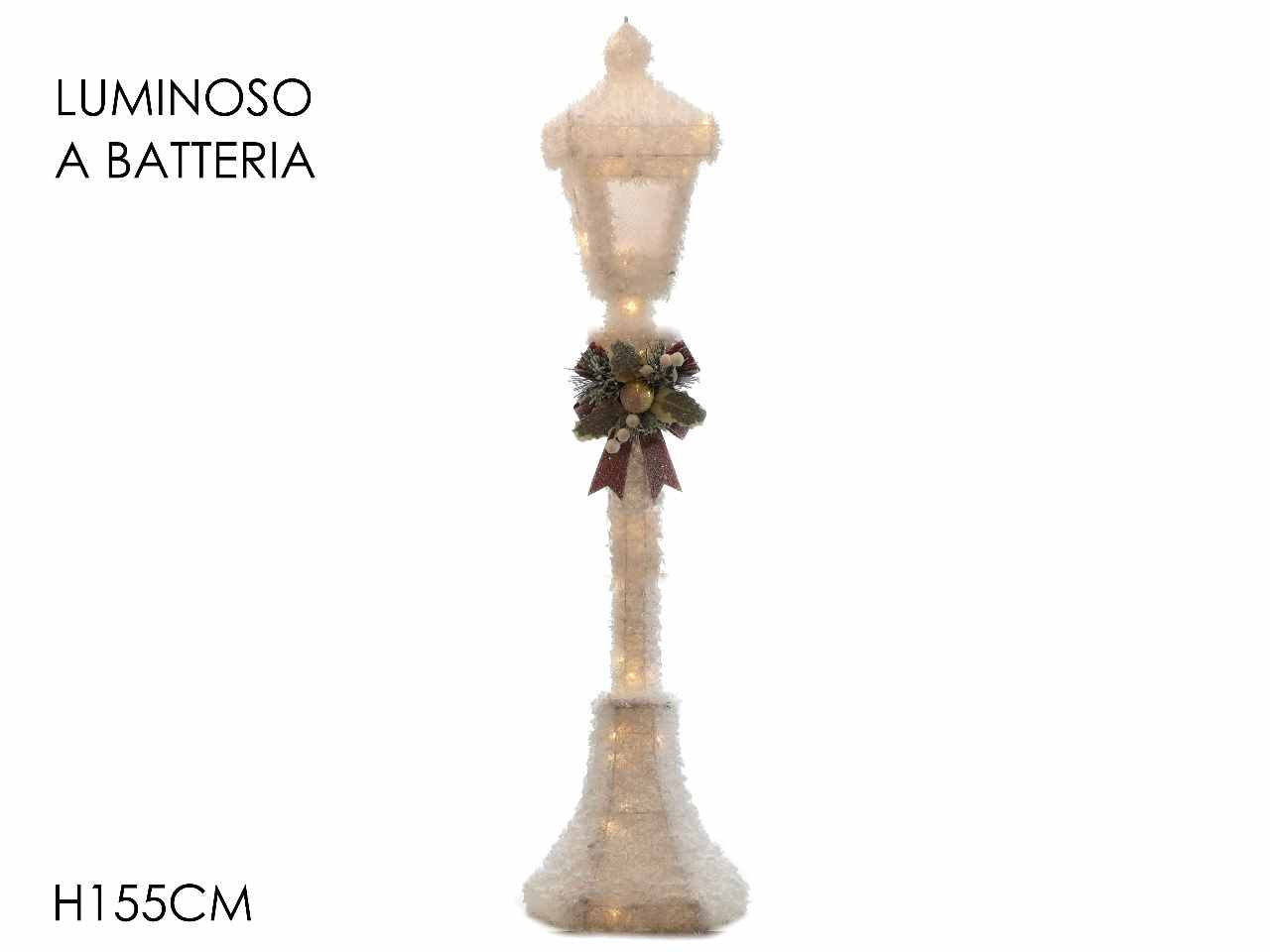 Lanterna bianco con fiocco h155cm luce