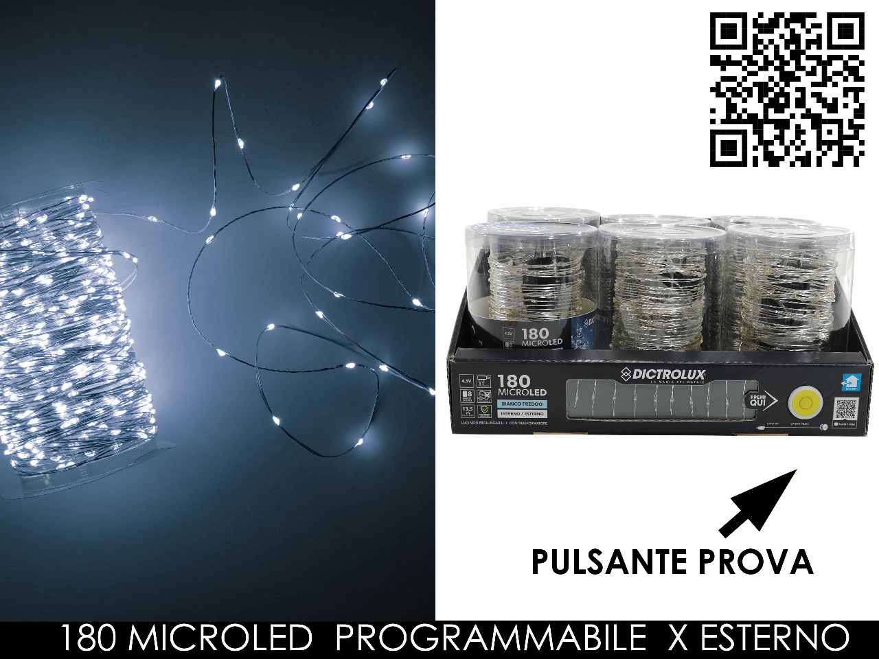Catena luci bianco freddo 180multiled a uso esterno