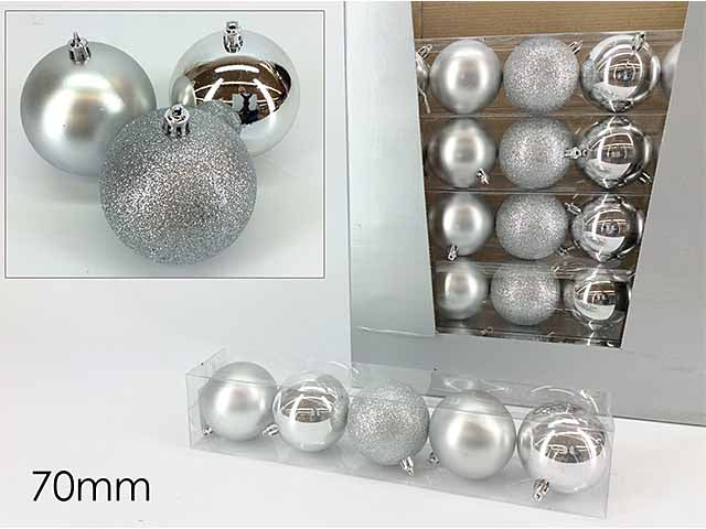 Sfera 70 mm silver miste 5pz 888057