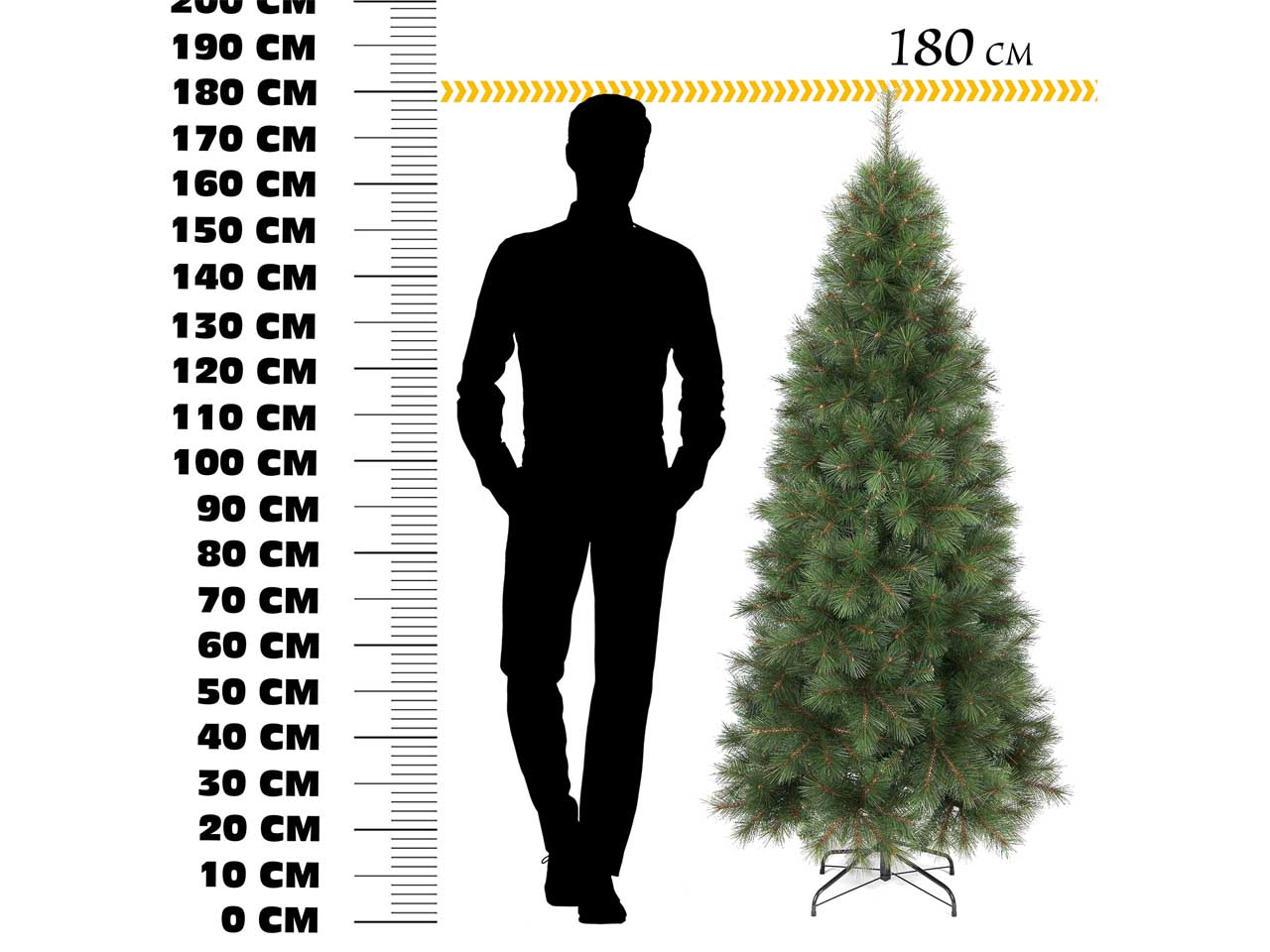 Albero di natale slim montana 180cm 447 rami diametro 83cm $