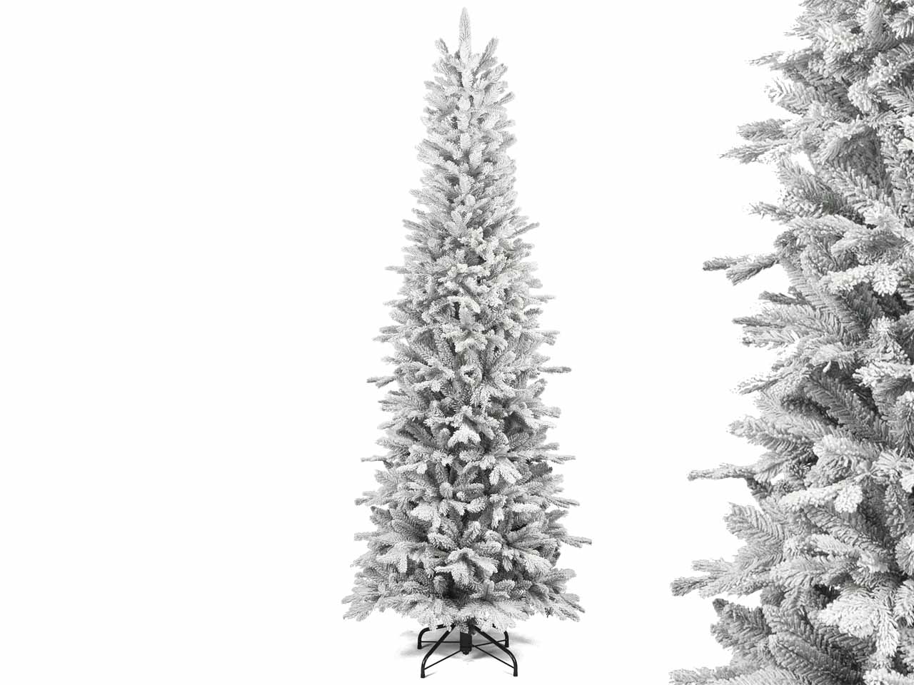 Albero di natale monviso innevato 180cm 456 rami diametro 76cm