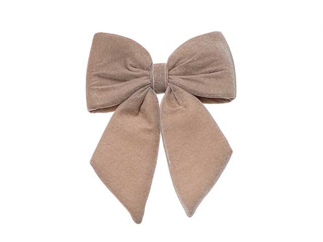 fiocchi decorativi natalizi champagne in velluto 30cm
