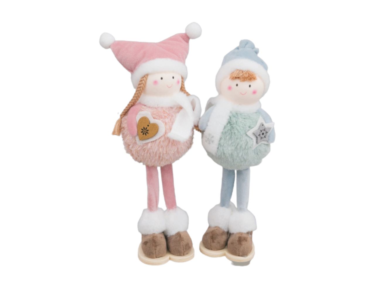 Bimbo natalizio rosa in poliestere 31cm
