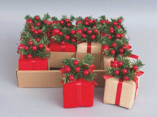 Ambientazione per presepe rosso in juta 14cm