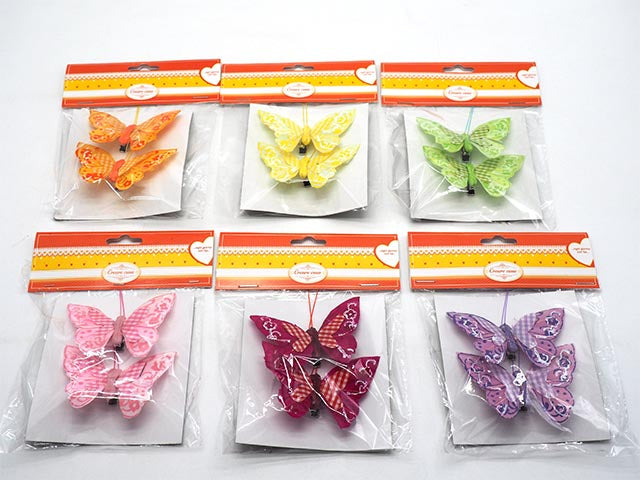 Farfalla carta c/clip 2 pezzi 5x7cm