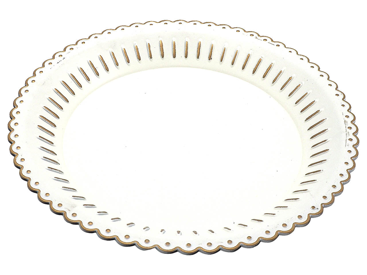 Ciotola plastica crema-oro h.2/d.33cm