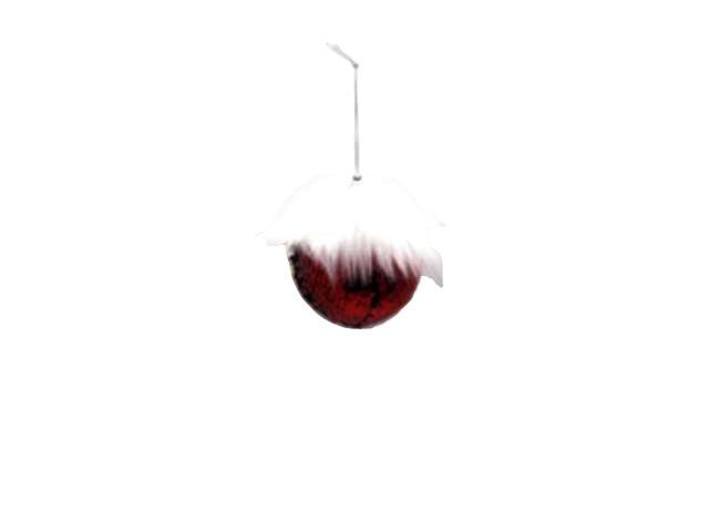 sfera 8,5cm c/pailettes bicolore bianco rosso