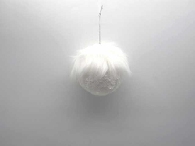sfera 8,5cm c/pailettes bicolore bianco