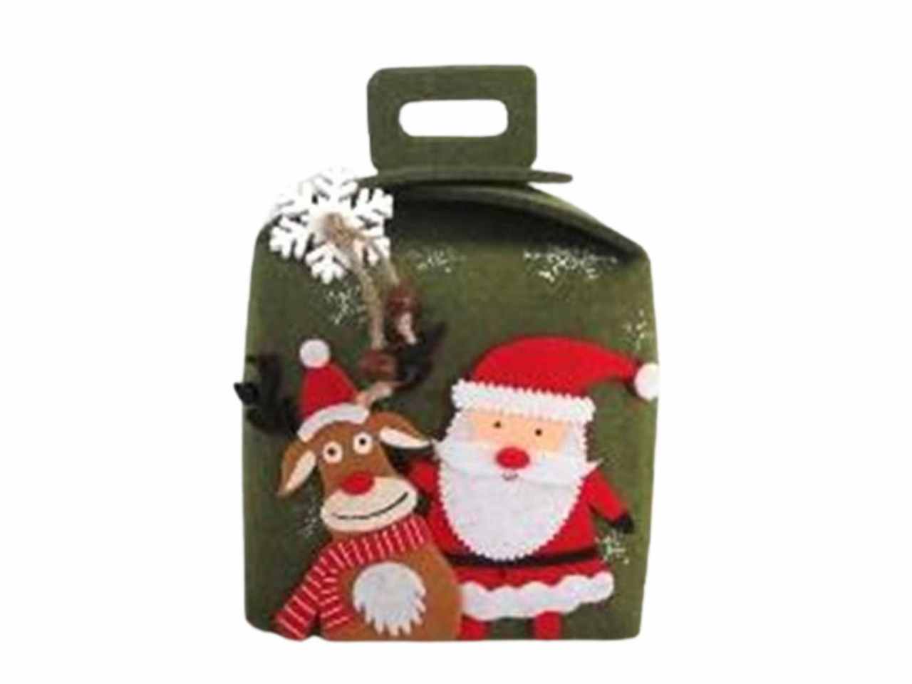 P.tutto pannolenci renna/babbo natale c/manico 15xd.10cm