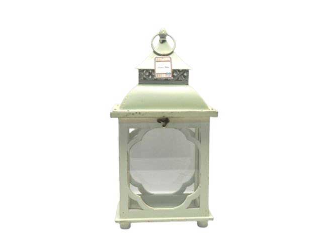 lanterna legno h.46x23x15cm bianca