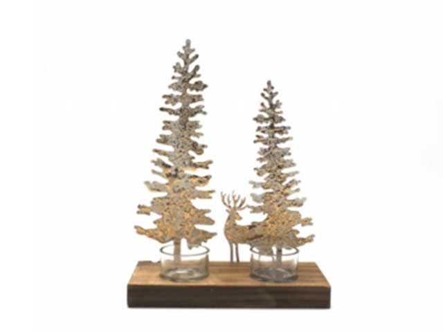 porta candela legno 27,5x20x9cm