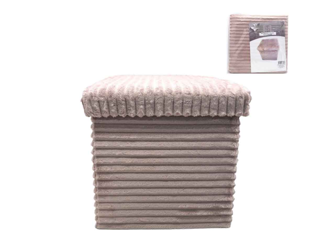 Pouf velluto rigato 35x35cm rosa antico