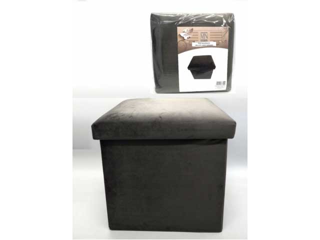pouf velluto liscio 35x35cm grigio