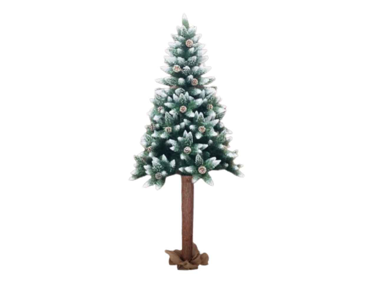 Albero di natale punte innevate con pigne 240cm $