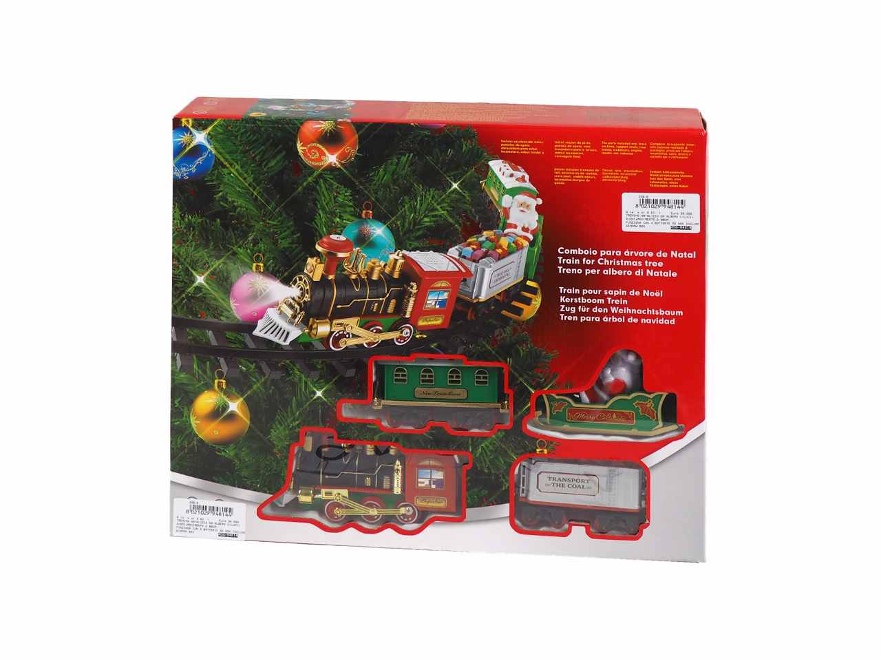 Trenino natalizio da albero c/luci+suoni+movimento d.88cm