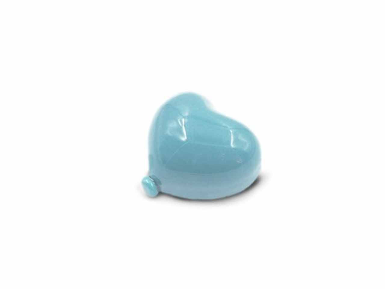 Cuore celeste con calamita 6cm in ceramica