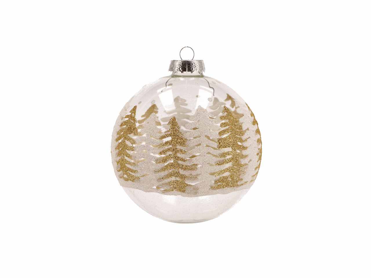 Pallina d.12cm di natale in vetro trasparente