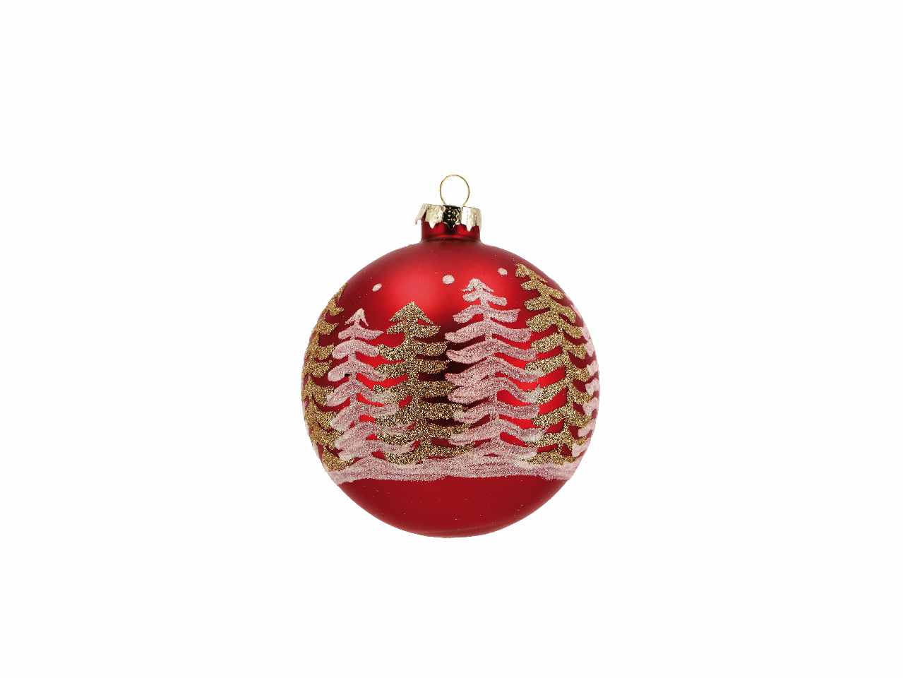 Pallina d.10cm di natale in vetro rossa
