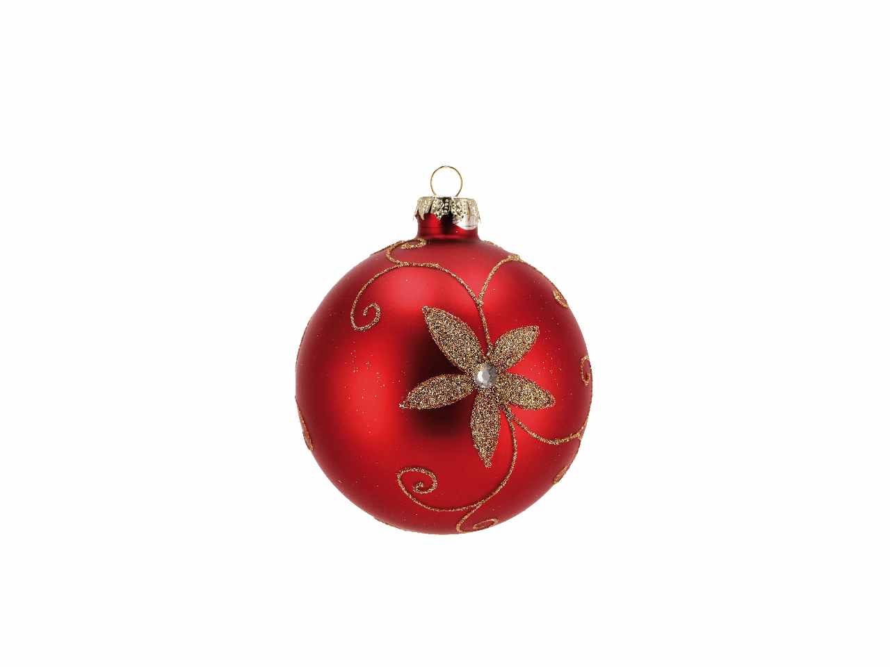 Pallina d.10cm di natale in vetro rossa