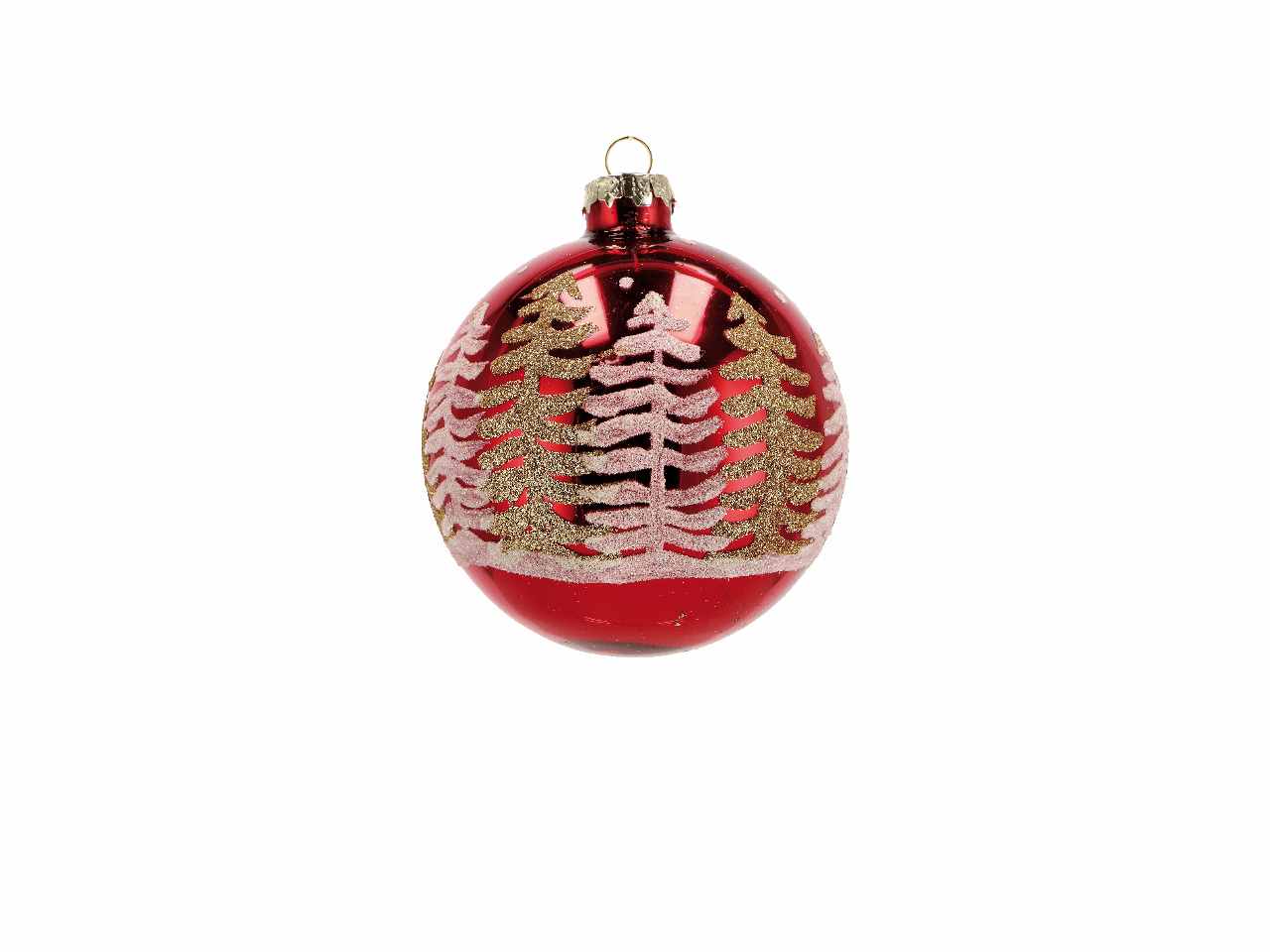 Pallina d.10cm di natale in vetro rossa