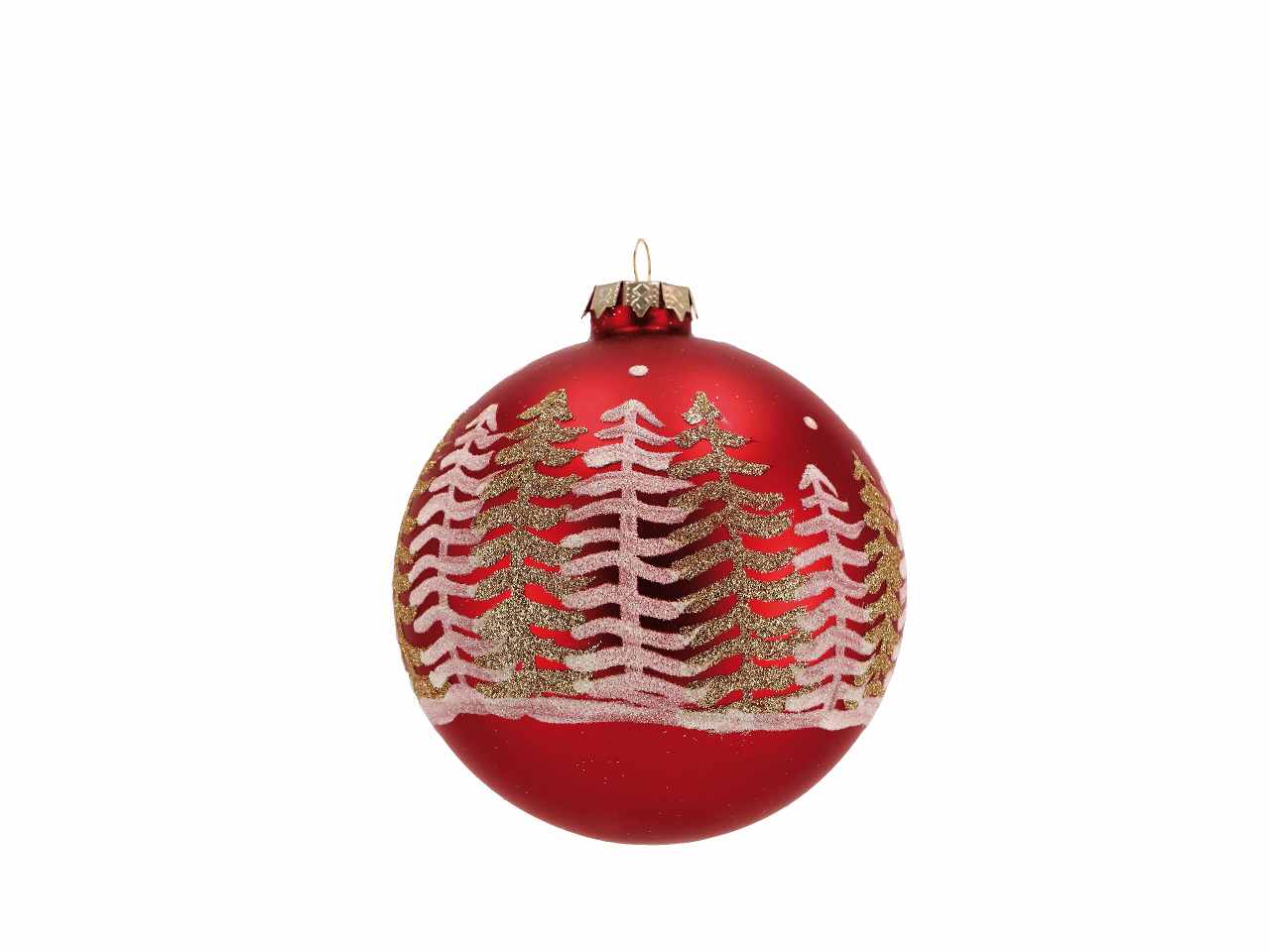 Pallina d.12cm di natale in vetro rossa
