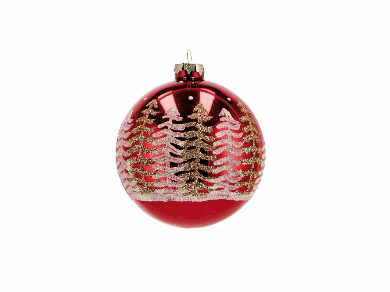 Pallina d.12cm di natale in vetro rossa