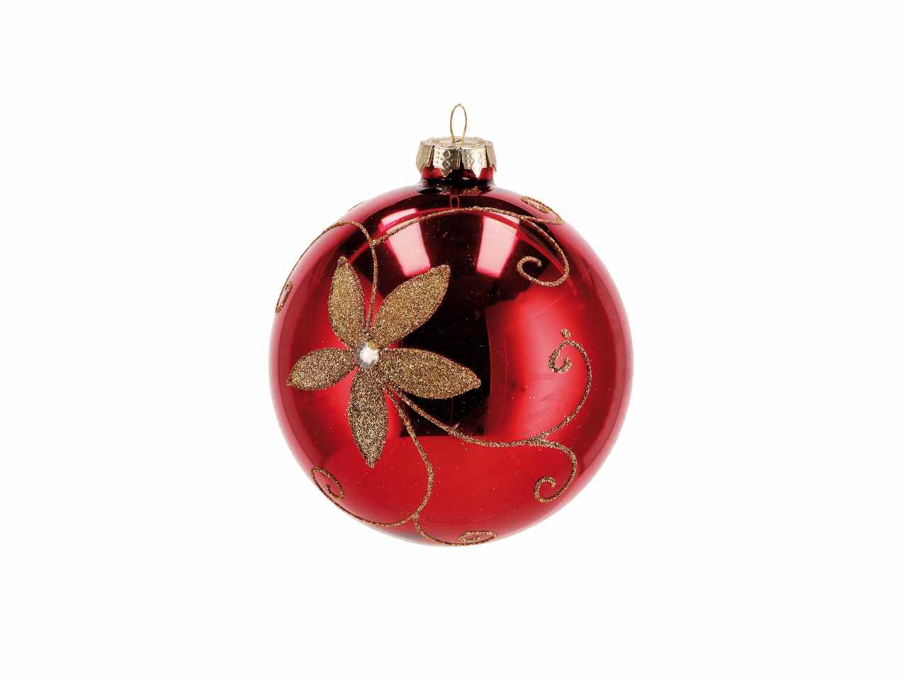 Pallina d.12cm di natale in vetro rossa