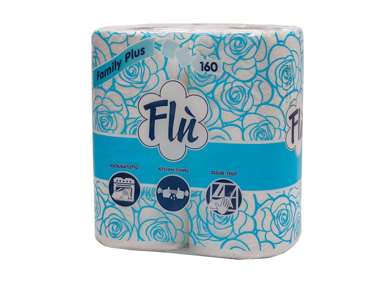 Asciugatutto flu' 80 strappi 2 rotoli