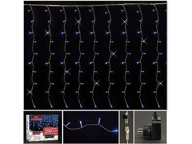 Tenda 200 led blu +flash bianco e/c 4x1mt 1/12