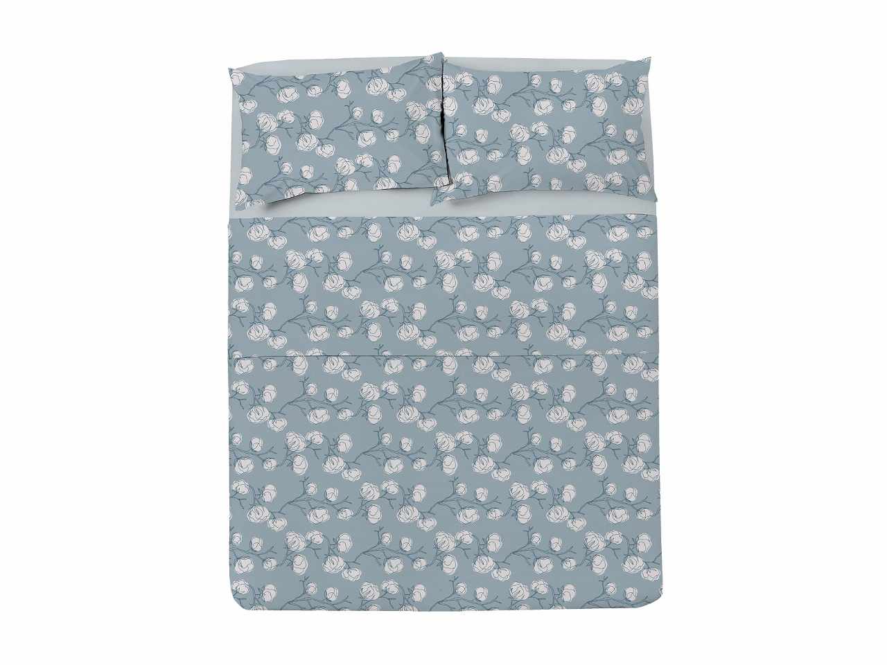 Mister cotton completo letto matrimoniale decoro piante dal mondo