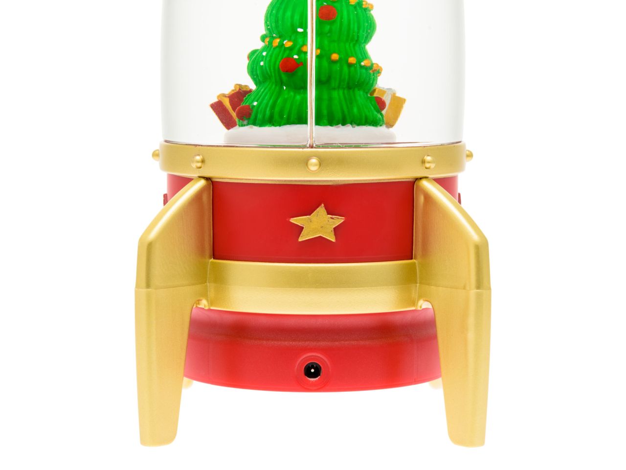 Razzo rocket con babbo natale astronauta misura h.27,5cm con effetto luminoso scintillante per uso interno