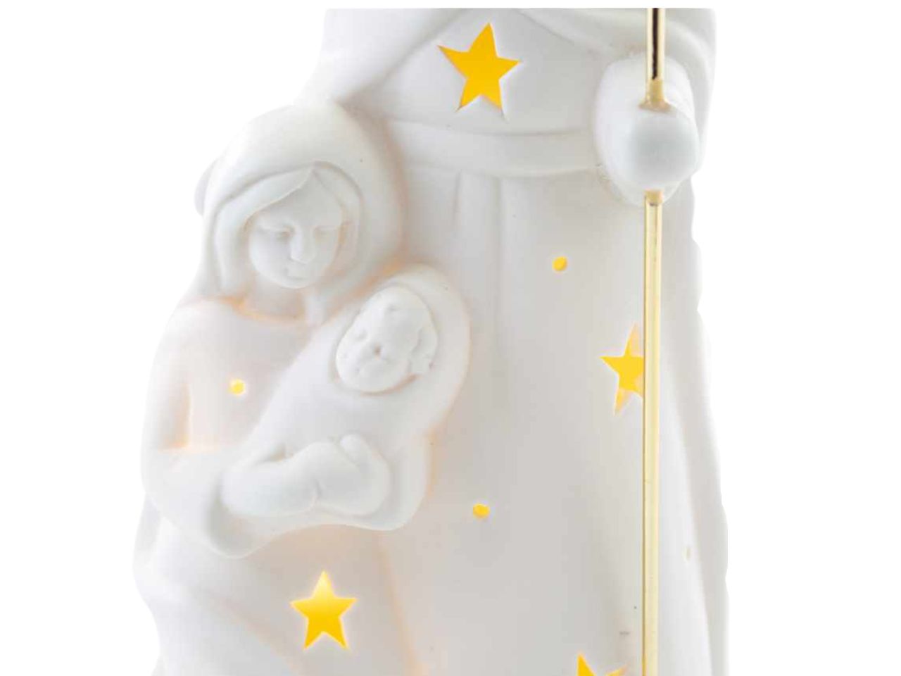 Nativita' in porcellana bianca con led 10,5x8xh.20,5 cm