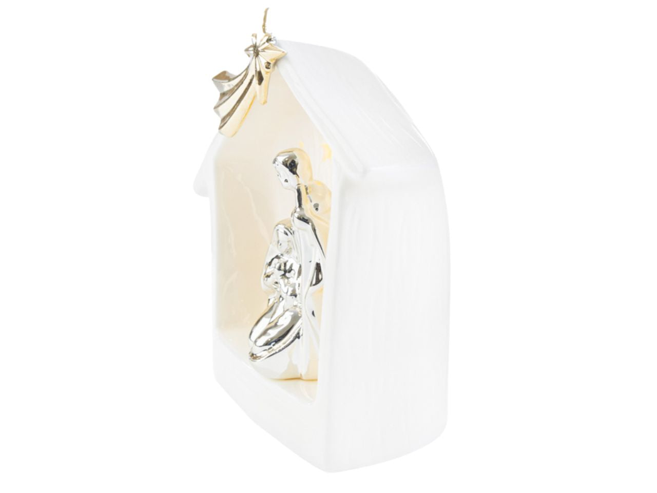 Sacra famiglia in porcellana con led 15x9xh.18cm