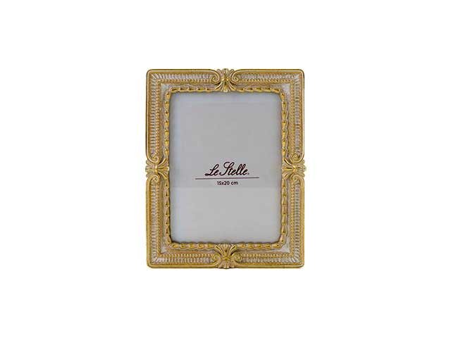 Porta foto resina panna/oro 15x20cm 53252