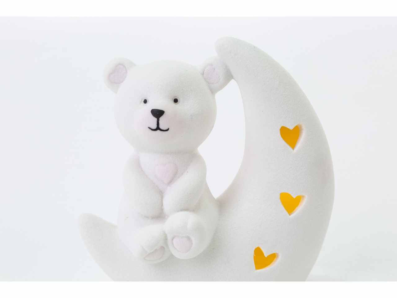 Orsetto cuore led rosa 10x5,5xh.10,5cm 54335