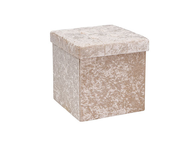 pouf velluto 38x38x38cm bianco 6434026
