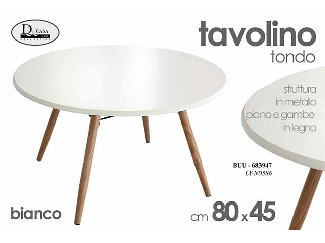 Linea bianca tavolino d80x45cm 683947