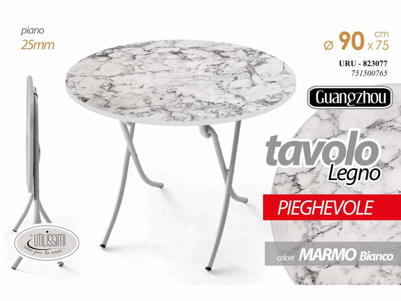 Tavolo tondo bianco/marmo 90x75cm823077