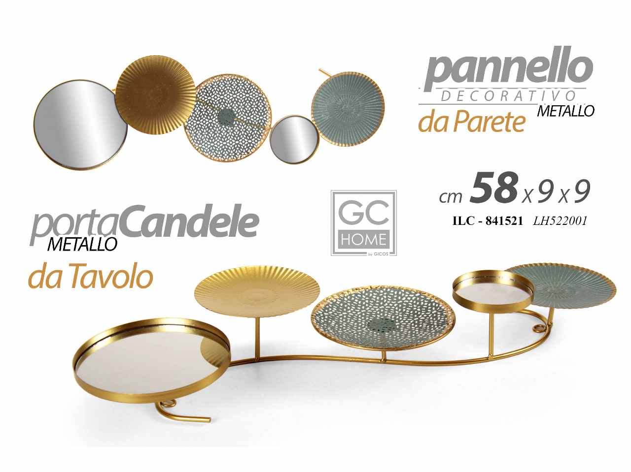 Porta candela 57,5x19x8,5cm841521