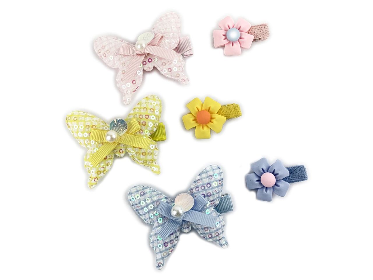 Polsino con farfalla e fiore paillettes