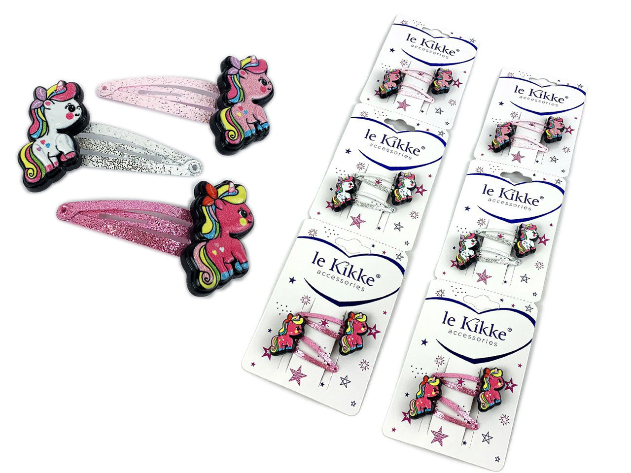 Clic clac glitter unicorno con fiori