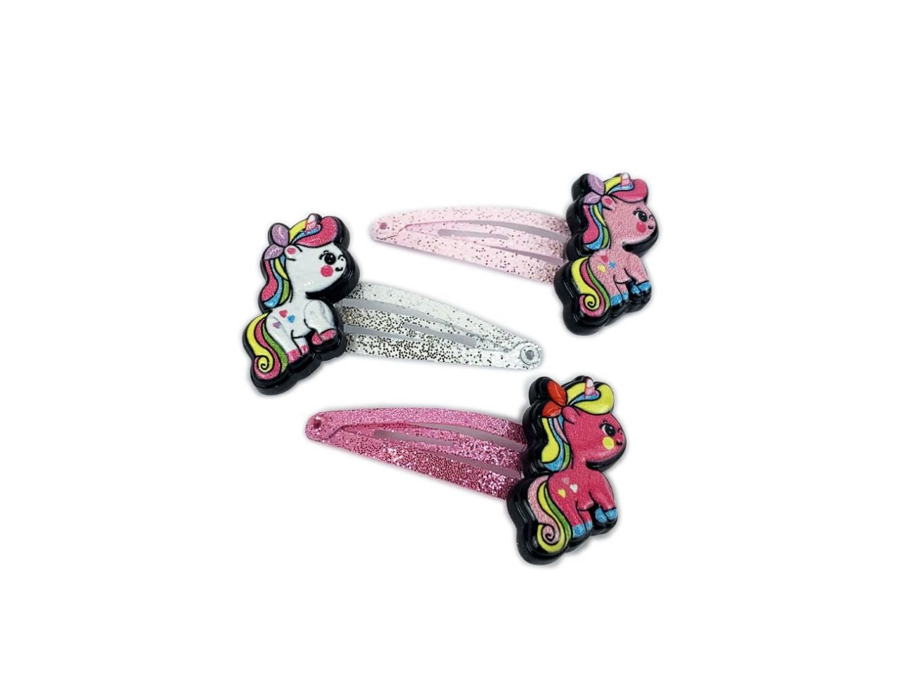 Clic clac glitter unicorno con fiori