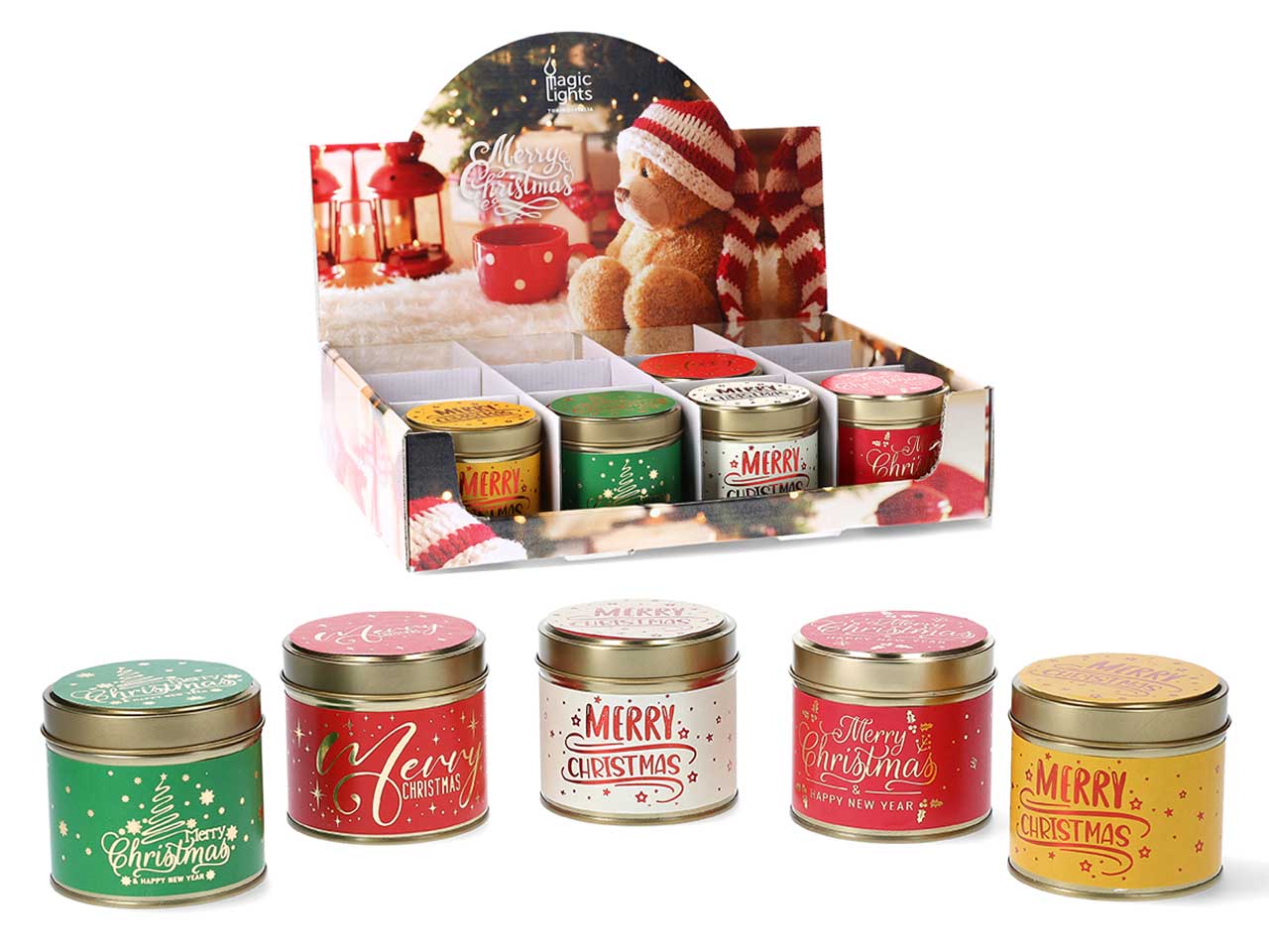 Candela in lattina glitter nights cera vegetale 50% min