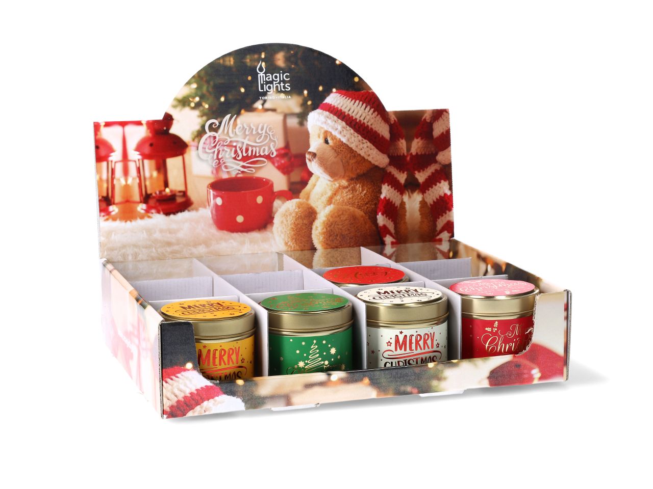 Candela in lattina glitter nights cera vegetale 50% min