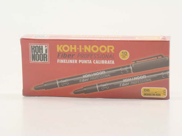 Penna Koh-I-Noor Profession Fiber, Calib0 6, riproducibile in eliografia, nero 0,60 mm