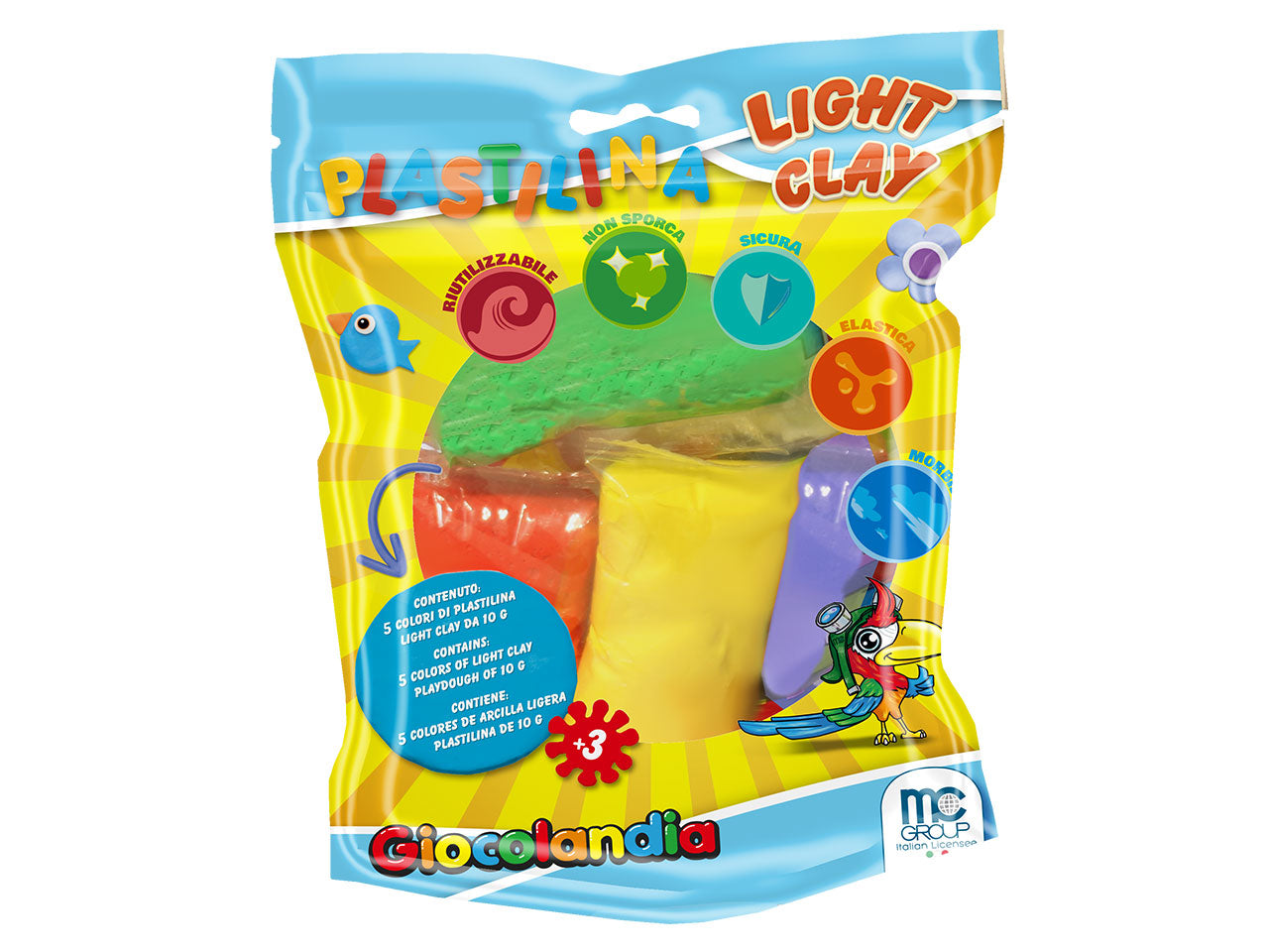 Plastilina light clay 50gr multicolor in busta