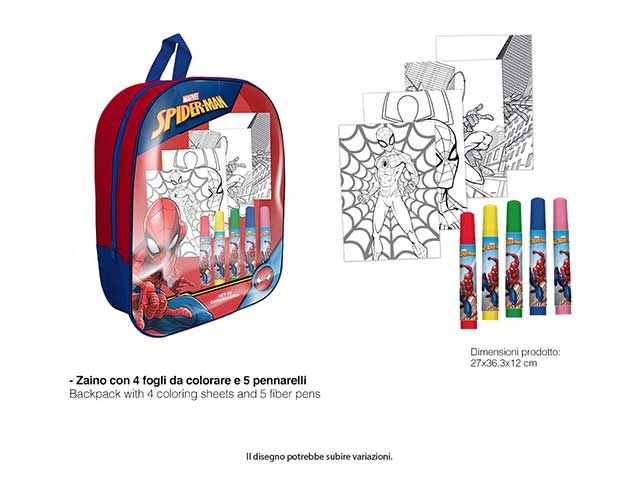Spiderman zaino trasparente 32cm con accessori