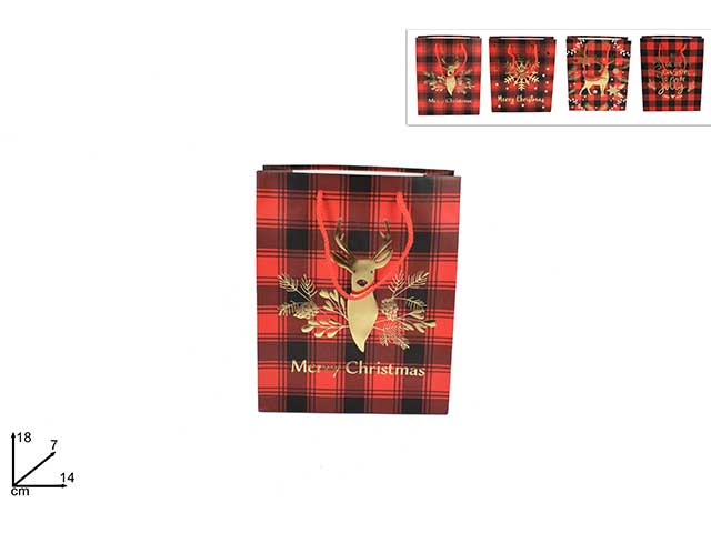 Busta regalo scozzese 18x14x7cmmn001414