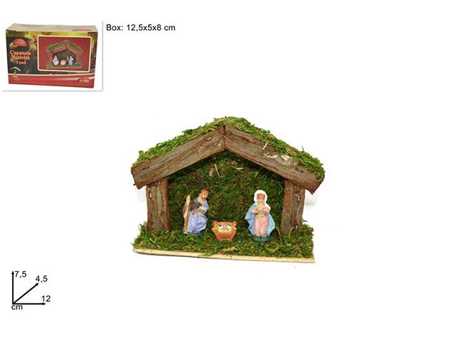 Capanna con nativita'7,5x4,5x12cm