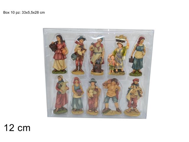 Pastori 12cm 10 pezzi in box pvc 58996-12